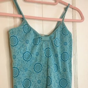 ***SOLD*** Turquoise Print Stretchy Tank Top